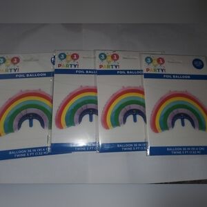 4 Rainbow Foil Balloons